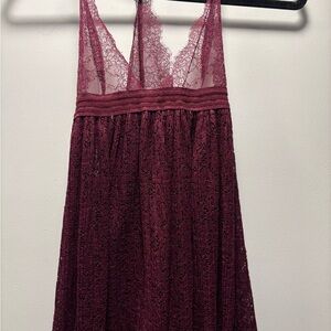 Elegant Burgundy Lace Dress